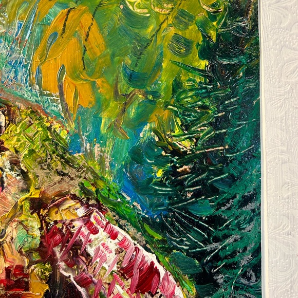 Original oil painting matted and framed in gold filigree Van Gogh style artwork - Picture 4 of 7